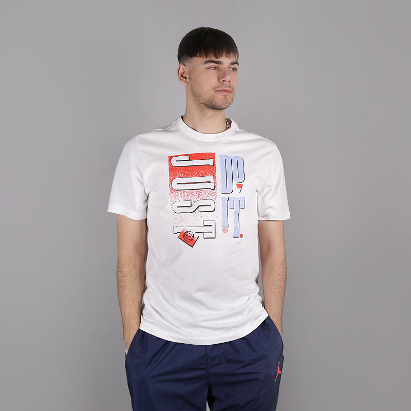 мужская белая футболка Nike Dri-FIT Basketball T-Shirt AJ9655-100 - цена, описание, фото 1